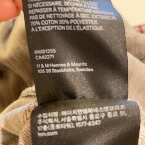 H&M Ribbed Velour Khaki Green Casual Pullover - Picture 8 of 10